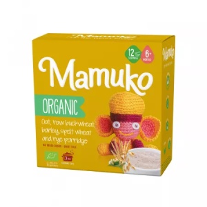 Porridge bio din 5 cereale: ovaz, hrisca, orz, spelta si secara, 6L+, 200g, Mamuko