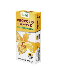 Propolis si Vitamina C, 30 comprimate masticabile, Adya Green Pharma