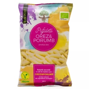 Pufuleti eco din orez si porumb cu sare de mare, 30g, Govinda