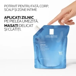 Rezerva Gel de dus calmant Lipikar pentru piele sensibila, 400ml, La Roche-Posay - Img 2