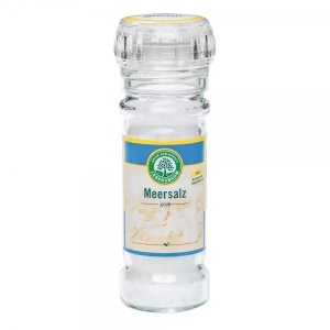 Sare de mare neiodata in rasnita de sticla, 100g, Lebensbaum