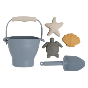 Set de jucarii pentru plaja 5 piese din silicon, Gri, +6l, Baby's Only
