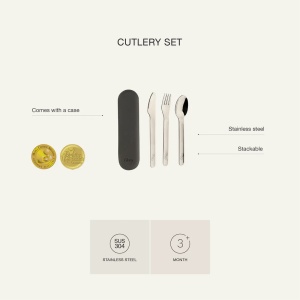 Set de tacamuri din otel inoxidabil + cutie de silicon - Cream Cherry, Citron - Img 3