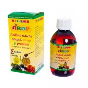 Sirop de podbal cu ridiche neagra, miere si propolis, 200ml, Elidor