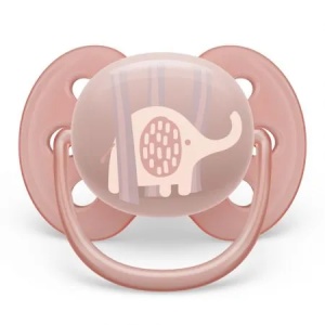 Suzete Ultra Soft 0-6 luni, Roz si Mov cu Desen, SCF091/09, 2 bucati, Philips Avent - Img 4