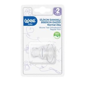 Tetina ortodontica din silicon pentru biberon 6-18l, nr. 2, 1 bucata, 823, Wee Baby