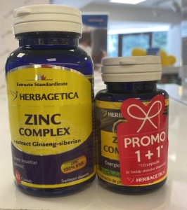 Zinc Complex, 60 + 10 capsule cadou, Herbagetica