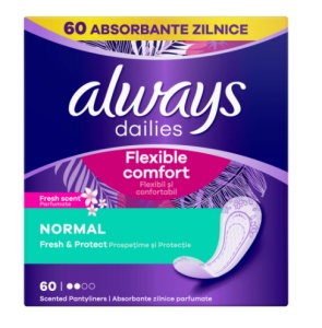 Absorbante zilnice Deo Dailies Normal, 2 picaturi, 60 bucati, Always