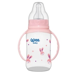 Biberon cu manere, 150ml + tetina din silicon rotunda 0-6l, 744, Wee Baby - Img 2
