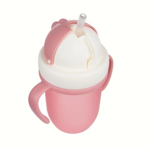 Cana cu pai din silicon Matt Pastels roz, 9L+, 210ml, 56/522, Canpol