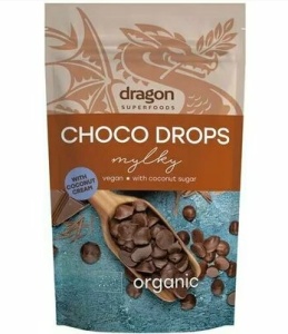 Choco drops dark ciocolata milky eco, 250 g, Dragon Superfood