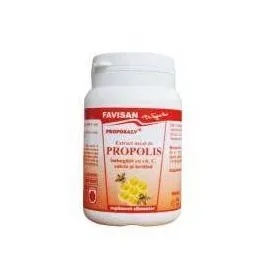 Extract uscat de propolis cu vitamina C, calciu si lecitina Proposalv, 100ml, Favisan