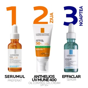 Gel-crema cu protectie solara SPF 50+ pentru fata Anthelios UVmune 400 Oil Control, 50ml, La Roche-Posay - Img 4