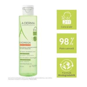 Gel spumant 2 in 1 Exomega Control, 200ml, A-Derma - Img 2