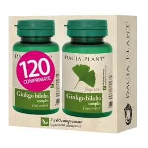 Ginkgo Biloba, 60 comprimate, 2 bucati, Dacia Plant