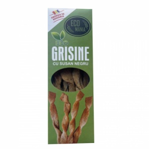 Grisine Bio cu susan negru, 125g, Ecomania