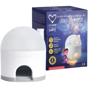 Lampa de veghe 3 in 1 "Casuta din povesti" cu proiectii pentru copii, EASY00228, Easycare baby