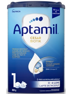 Lapte praf Aptamil CesarBiotik 1, 0-6L, 800g, Nutricia