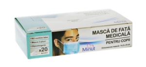 Masca medicala pentru copii 3 straturi, tip II, 20 bucati, Minut - Img 2