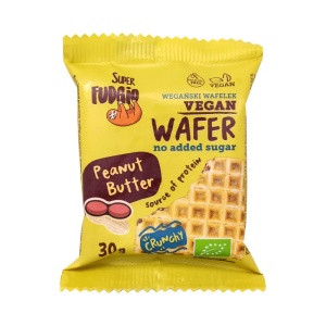 Napolitana cu unt de arahide Bio, 30g, Super Fudgio
