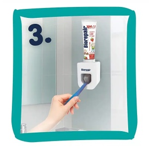 Pachet Dispenser de perete + Pasta de dinti Biorepair Kids 0-6 ani, 2x50ml, Coswell - Img 4