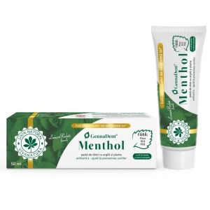Pasta de dinti GennaDent Menthol cu argila si plante, 50ml, Vivanatura - Img 2