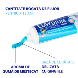Pasta de dinti Junior bubble, 7-12 ani, 50ml, Elgydium - Img 4