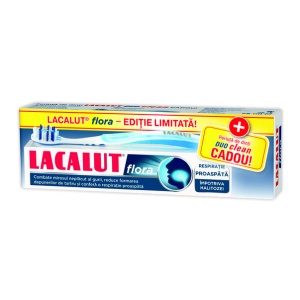 Pasta de dinti Lacalut Flora, 75ml + periuta de dinti Cadou, Theiss Naturwaren
