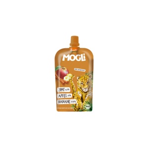 Piure Eco mere, banane, scortisoara, 120 g, Mogli