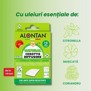 Plasturi cu uleiuri esentiale naturale Alontan Natural, de la 0+ luni, 24 bucati, Pietrasanta Pharma - Img 3
