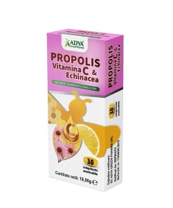 Propolis cu Vitamina C si Echinaceea, 30 comprimate masticabile, Adya Green Pharma