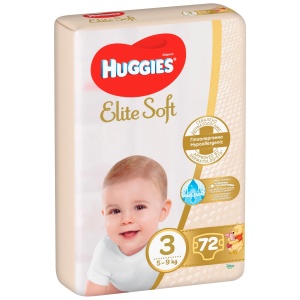 Scutece Elite Soft 3, 5-9kg, 72 bucati, Huggies