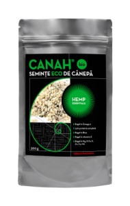 Seminte decorticate de canepa bio, 300g, Canah