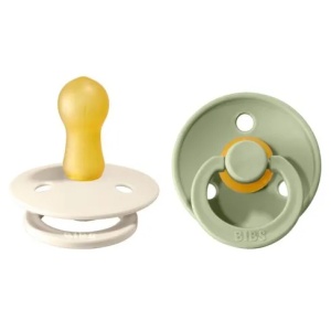 Suzeta Colour latex Ivory-Sage 6-18 luni 120241, 2 bucati, Bibs