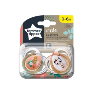 Suzeta ortodontica Moda alb/portocaliu, 0-6l, 2 bucati, TT 0349, Tommee Tippee