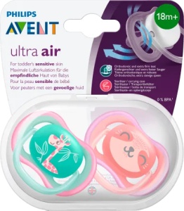 Suzete din silicon UltraAir Girls 18l+, 2 bucati, SCF349/12, Avent - Img 2