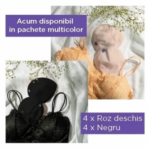 Tampoane refolosibile pentru sani, negru si roz, 8 bucati, Lansinoh - Img 3