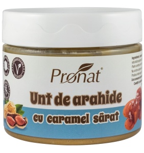 Unt de arahide cu caramel sarat, 300g, Pronat
