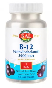 Vitamina B12 Methylcobalamin, 5000 mcg, 60 comprimate, KAL
