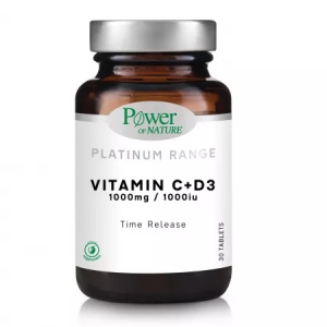 Vitamina C 1000mg + Vit D3 1000UI Platinum, 30 tablete, Power of Nature