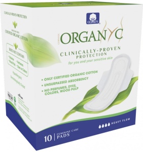 Absorbante de noapte din bumbac organic, 10 bucati, Organyc