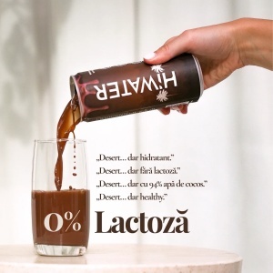 Apa naturala cocos cu aroma de ciocolata Choco Coco, 320ml, Hiwater - Img 3
