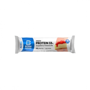 Baton proteic 33% cheescake cu capsuni, Active, 60g, Born Winner