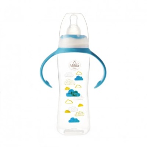 Biberon cu manere, tetina silicon, 6l+, 250ml, Minut Baby - Img 4