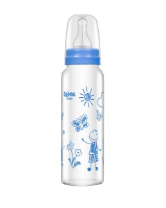 Biberon din sticla termorezistenta 0-6l, 240ml, 772, Wee Baby - Img 2