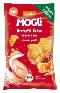 Biscuiti eco Winter Edition cu mere si scortisoara, 50g, Mogli