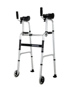 Cadru de mers pliabil, ajustabil pe inaltime, cu suport de brate si roti, CMZ-8230L, Medico