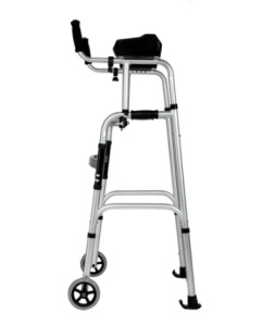 Cadru de mers pliabil, ajustabil pe inaltime, cu suport de brate si roti, CMZ-8230L, Medico - Img 2