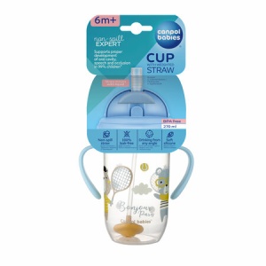Cana anti-varsare cu pai Bonjour blue, 270ml, 56/607, Canpol - Img 2