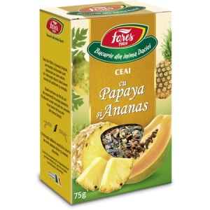Ceai cu Papaya si Ananas, 75g, Fares - Img 2